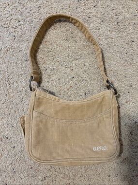 Aeropostale Beige Corduroy Shoulder Bag